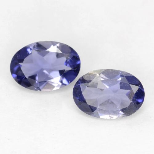 0.73캐럿 천연 은빛 파란색 아이올라이트 보석, 타원형 컷, 6×4.2 mm, VS