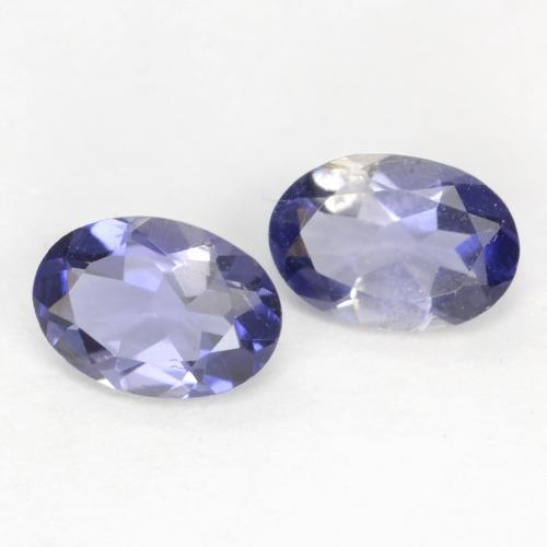 0.73캐럿 천연 은빛 파란색 아이올라이트 보석, 타원형 컷, 6×4.2 mm, VS