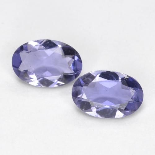 0.61캐럿 천연 은빛 파란색 아이올라이트 보석, 타원형 컷, 6×4.1 mm, VS