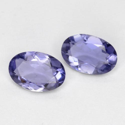 0.61캐럿 천연 은빛 파란색 아이올라이트 보석, 타원형 컷, 6×4.1 mm, VS