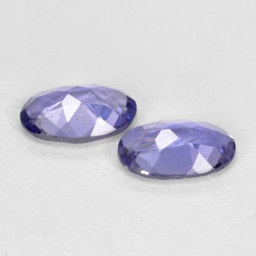 0.61캐럿 천연 은빛 파란색 아이올라이트 보석, 타원형 컷, 6×4.1 mm, VS