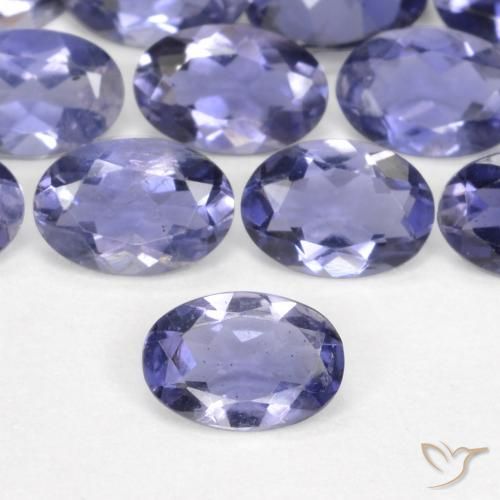 0.32캐럿 천연 딥 퍼플 아이올라이트, 타원형 컷, 5.9×4.2 mm, VS