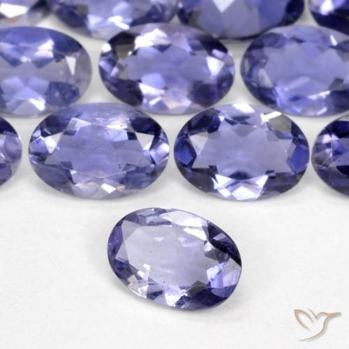 0.32캐럿 천연 딥 퍼플 아이올라이트, 타원형 컷, 5.9×4.2 mm, VS