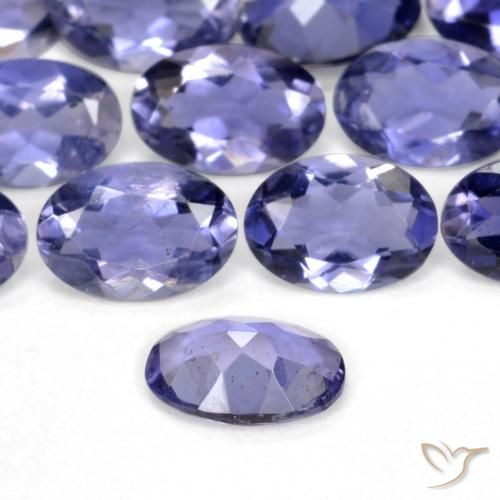 0.32캐럿 천연 딥 퍼플 아이올라이트, 타원형 컷, 5.9×4.2 mm, VS