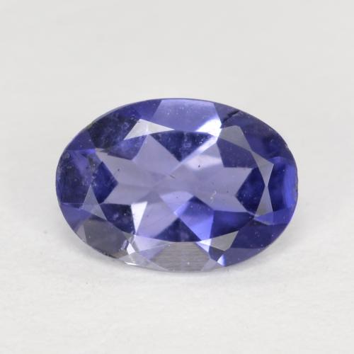 0.32캐럿 천연 바이올렛 블루 아이올라이트, 타원형 컷, 5.8×4.2 mm, VVS-VS