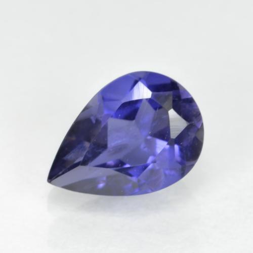 0.59캐럿 천연 바이올렛 블루 아이올라이트, 배 모양, 6.9×4.9 mm, VS