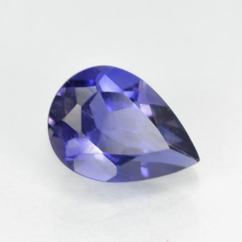 0.59캐럿 천연 바이올렛 블루 아이올라이트, 배 모양, 6.9×4.9 mm, VS