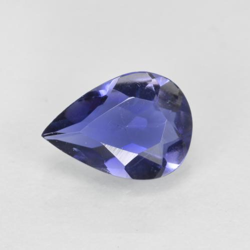 0.43캐럿 천연 다크 블루 아이올라이트, 배 모양, 6.8×4.9 mm, VS
