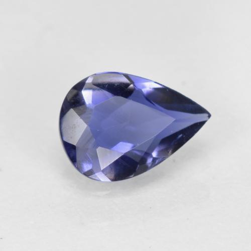 0.43캐럿 천연 다크 블루 아이올라이트, 배 모양, 6.8×4.9 mm, VS