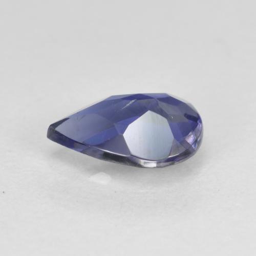 0.43캐럿 천연 다크 블루 아이올라이트, 배 모양, 6.8×4.9 mm, VS