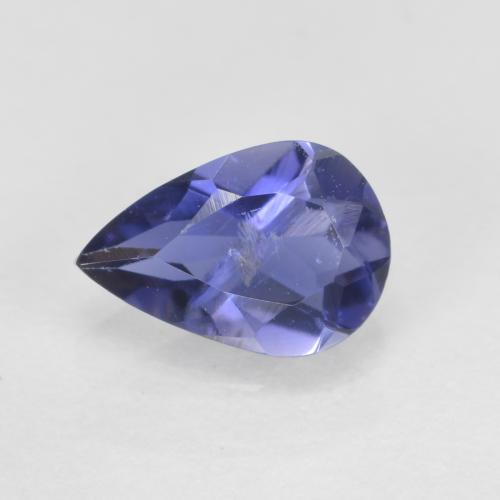 0.54캐럿 천연 바이올렛 블루 아이올라이트, 배 모양, 7×4.8 mm, SI