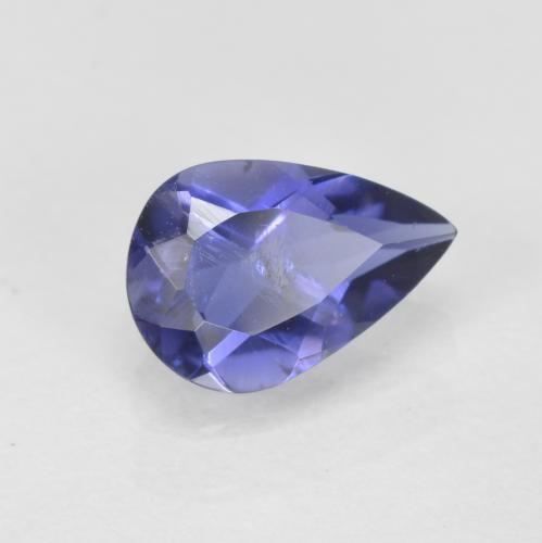 0.54캐럿 천연 바이올렛 블루 아이올라이트, 배 모양, 7×4.8 mm, SI