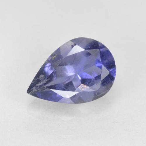 0.61캐럿 천연 강렬한 바이올렛 블루 아이올라이트, 배 모양, 7.1×4.9 mm, SI