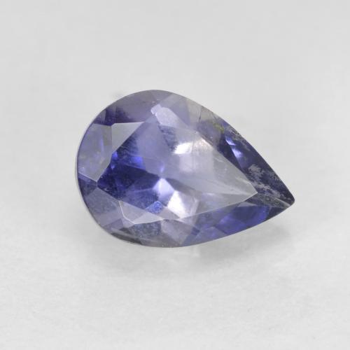 0.61캐럿 천연 강렬한 바이올렛 블루 아이올라이트, 배 모양, 7.1×4.9 mm, SI