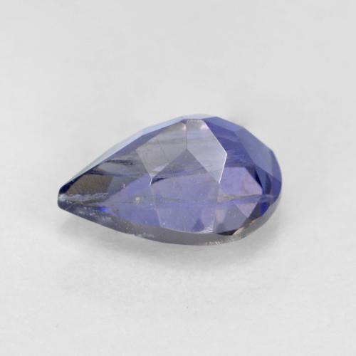 0.61캐럿 천연 강렬한 바이올렛 블루 아이올라이트, 배 모양, 7.1×4.9 mm, SI