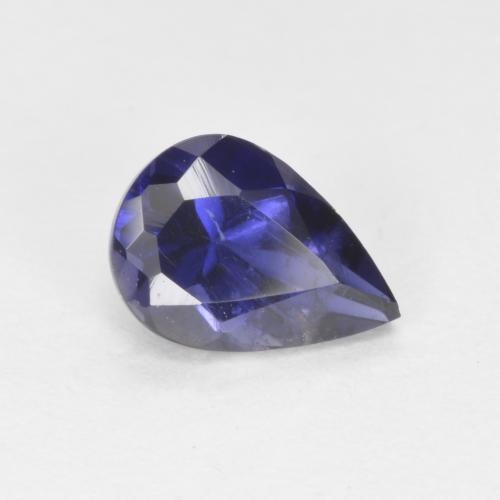 0.60캐럿 천연 다크 블루 아이올라이트, 배 모양, 6.9×4.9 mm, VS-SI