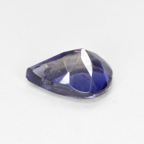 0.60캐럿 천연 다크 블루 아이올라이트, 배 모양, 6.9×4.9 mm, VS-SI
