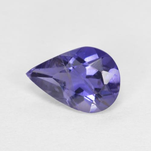 0.48캐럿 천연 바이올렛 블루 아이올라이트, 배 모양, 6.8×4.7 mm, VS-SI