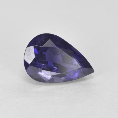 0.64캐럿 천연 딥 블루 아이올라이트, 배 모양, 7×4.7 mm, VS-SI