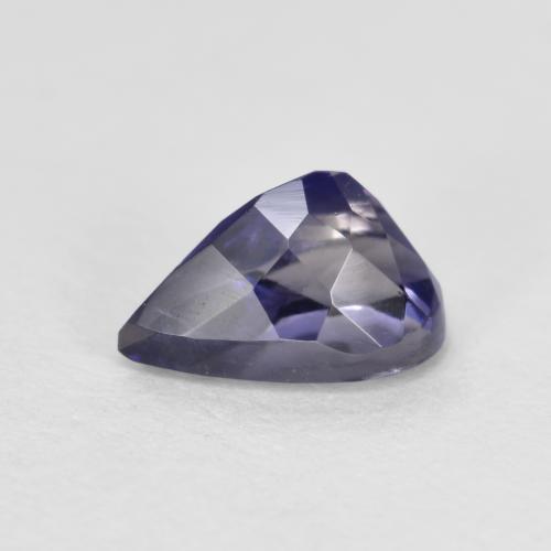 0.64캐럿 천연 딥 블루 아이올라이트, 배 모양, 7×4.7 mm, VS-SI