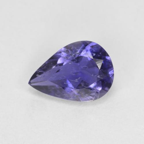0.51캐럿 천연 딥 블루 아이올라이트, 배 모양, 6.9×4.8 mm, VS-SI