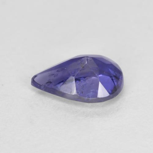 0.51캐럿 천연 딥 블루 아이올라이트, 배 모양, 6.9×4.8 mm, VS-SI