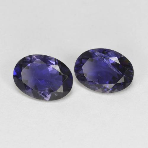 1.27캐럿 천연 가지 보라색 아이올라이트 보석, 타원형 컷, 7×5.2 mm, VS-SI