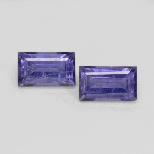 0.70캐럿 천연 딥 퍼플 아이올라이트 보석, 바게트, 5.1×3 mm, VS-SI