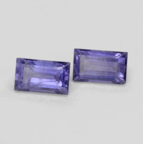 0.70캐럿 천연 딥 퍼플 아이올라이트 보석, 바게트, 5.1×3 mm, VS-SI