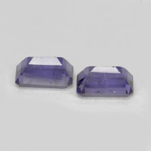 0.58캐럿 천연 짙은 청자색 아이올라이트 보석, 에메랄드 컷, 5.1×3 mm, VS-SI