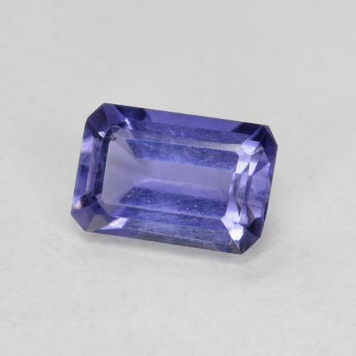 0.56캐럿 천연 딥 퍼플 아이올라이트, 에메랄드 컷, 6×4 mm, VS