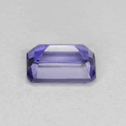 0.56캐럿 천연 딥 퍼플 아이올라이트, 에메랄드 컷, 6×4 mm, VS