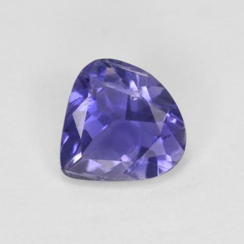 0.43캐럿 천연 딥 퍼플 아이올라이트, 배 모양, 5.8×5.7 mm, VS-SI
