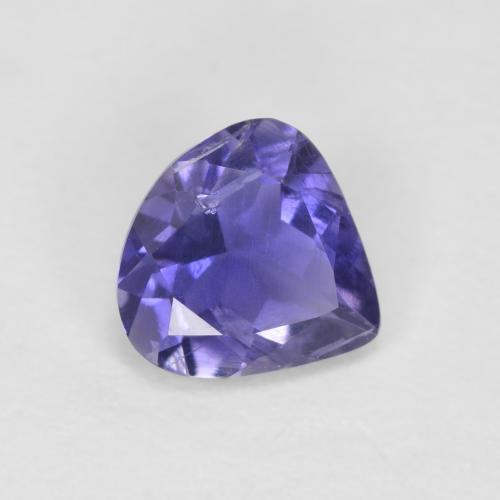 0.43캐럿 천연 딥 퍼플 아이올라이트, 배 모양, 5.8×5.7 mm, VS-SI