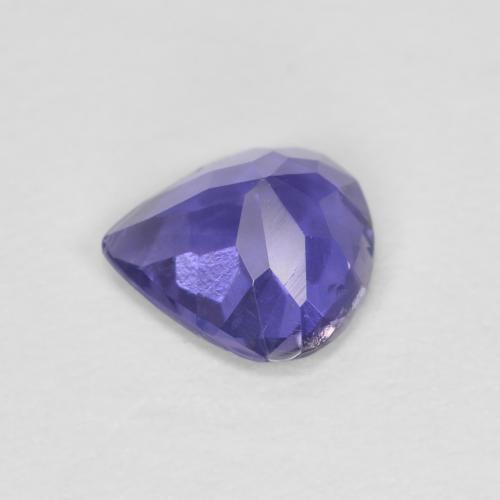 0.43캐럿 천연 딥 퍼플 아이올라이트, 배 모양, 5.8×5.7 mm, VS-SI