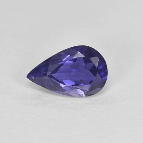 0.67캐럿 천연 딥 퍼플 아이올라이트, 배 모양, 7.9×5 mm, VS-SI