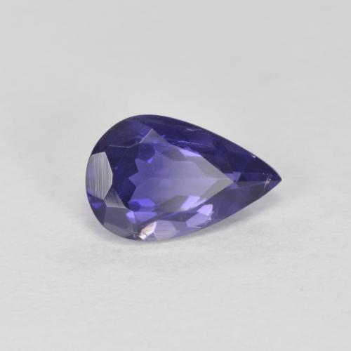 0.67캐럿 천연 딥 퍼플 아이올라이트, 배 모양, 7.9×5 mm, VS-SI