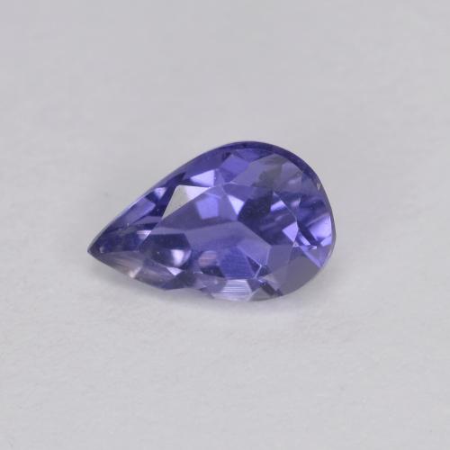 0.34캐럿 천연 은빛 파란색 아이올라이트, 배 모양, 5.9×3.8 mm, VVS-VS