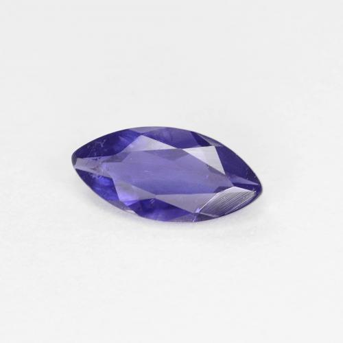 0.44캐럿 천연 딥 블루 아이올라이트, 마퀴즈, 7.9×3.8 mm, VS