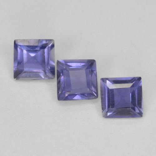 0.23캐럿 천연 짙은 청자색 아이올라이트 보석, 스퀘어, 2.7×2.7 mm, VS