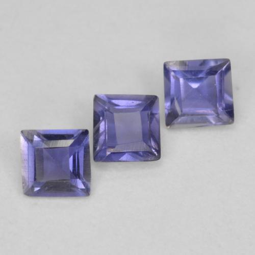 0.23캐럿 천연 짙은 청자색 아이올라이트 보석, 스퀘어, 2.7×2.7 mm, VS