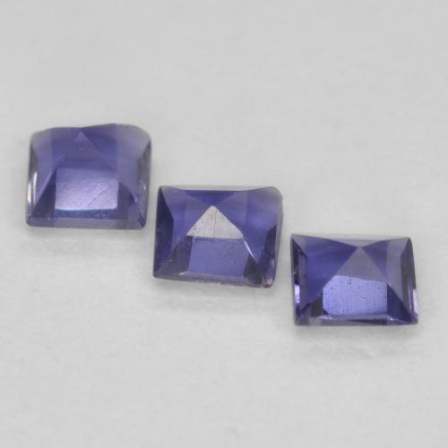 0.23캐럿 천연 짙은 청자색 아이올라이트 보석, 스퀘어, 2.7×2.7 mm, VS