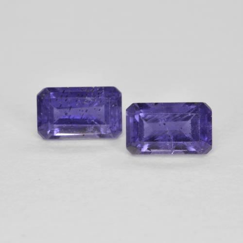0.62캐럿 천연 다크 바이올렛 아이올라이트 보석, 에메랄드 컷, 5×3.1 mm, VS-SI