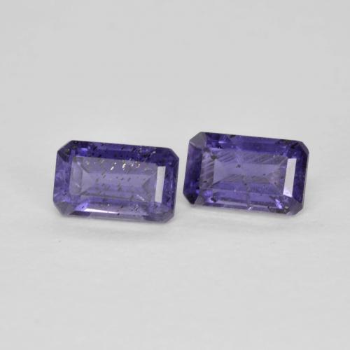 0.62캐럿 천연 다크 바이올렛 아이올라이트 보석, 에메랄드 컷, 5×3.1 mm, VS-SI