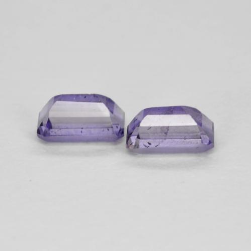 0.62캐럿 천연 다크 바이올렛 아이올라이트 보석, 에메랄드 컷, 5×3.1 mm, VS-SI