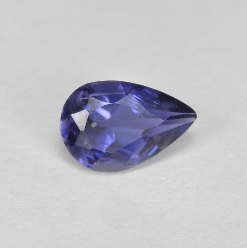 0.37캐럿 천연 자정 블루 아이올라이트, 배 모양, 5.9×4 mm, VS