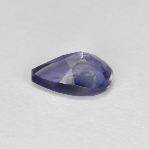 0.37캐럿 천연 자정 블루 아이올라이트, 배 모양, 5.9×4 mm, VS