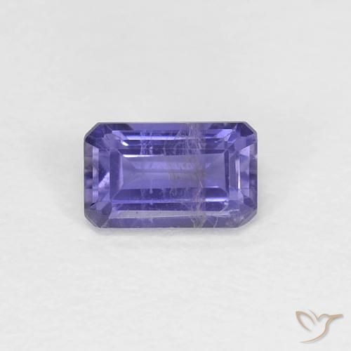 0.29캐럿 천연 짙은 청자색 아이올라이트, 에메랄드 컷, 5×3.1 mm, VS-SI