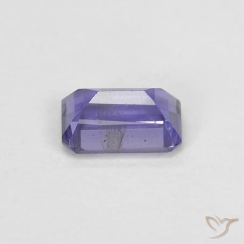 0.29캐럿 천연 짙은 청자색 아이올라이트, 에메랄드 컷, 5×3.1 mm, VS-SI