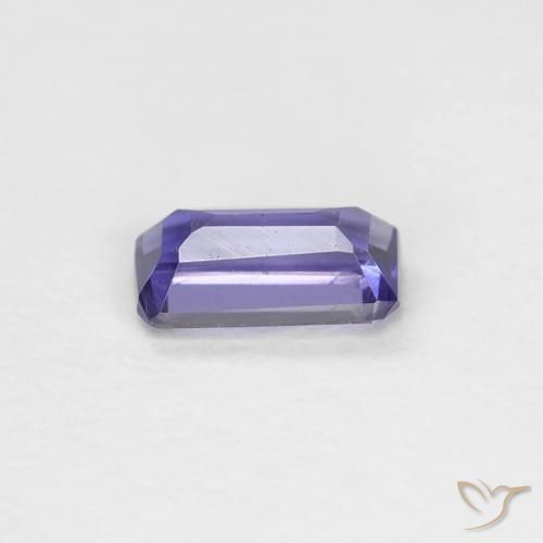 0.22캐럿 천연 짙은 청자색 아이올라이트, 에메랄드 컷, 5.1×2.8 mm, VVS-VS